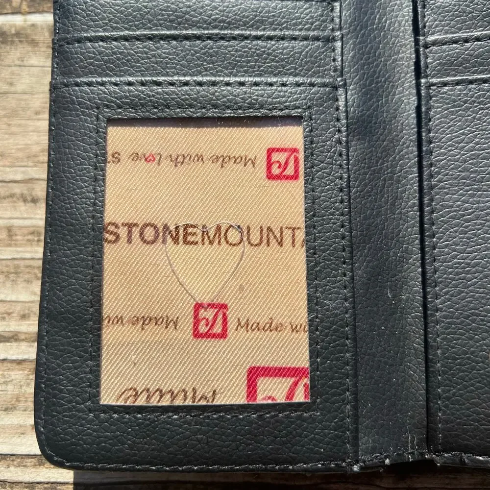 Stone Mountain Convertible Wallet Crossbody Black Embossed Travel Organizer - Picture 15 of 16